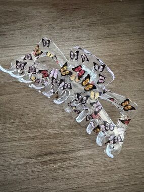 Clear Butterfly Print Hair Claw Clip
